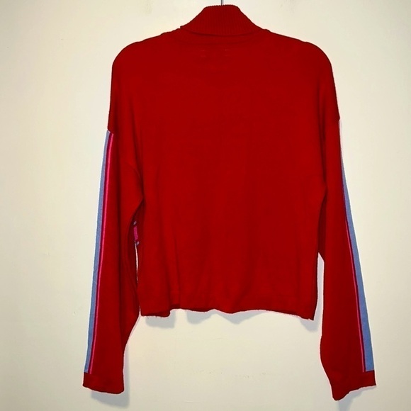 ASOS DESIGN ski slogan graphic sweater with racer stripe sleeves women’s size 14 - Picture 6 of 6